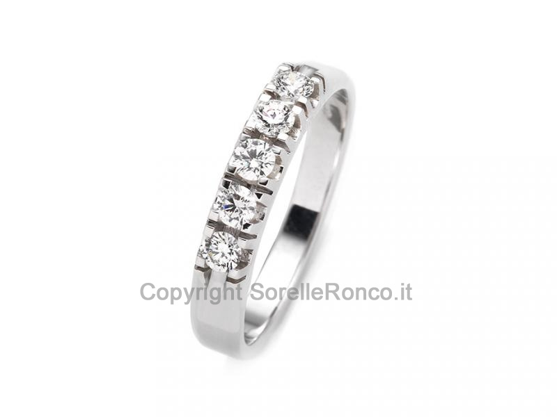 ANELLO RIVIERA ORO E DIAMANTI DA 0.40 CT